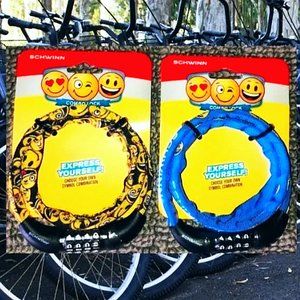 NEW 2-PACK SCHWINN LOCKS EMOJI BIKE COMBO LOCK LOT COMBINATION CABLE LOCKS